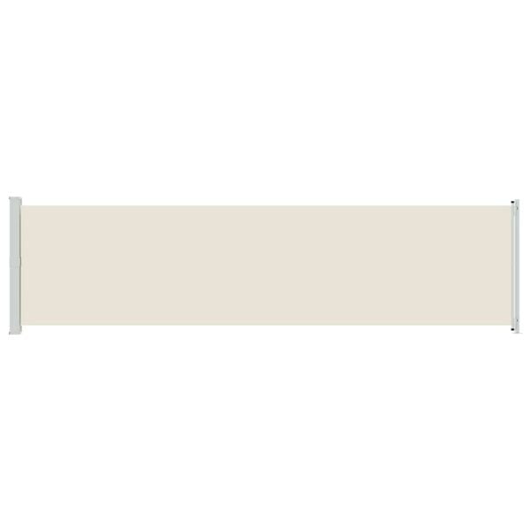 vidaXL Side Awning Cream Polyester with PU coating, Powder-coated steel