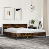 vidaXL Bed Frame Smoked Oak Engineered Wood, Metal Super King Bed Frame