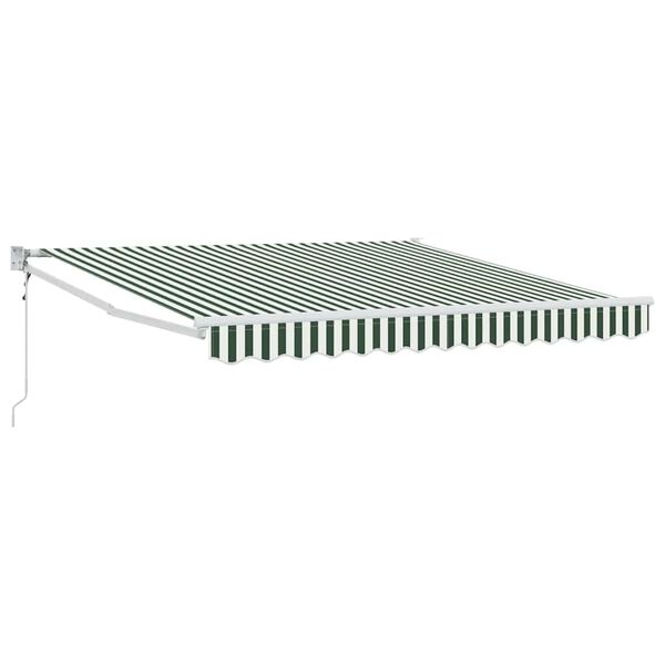 vidaXL Awning Green and white 118.11" x 98.43" Polyester and metal