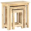 vidaXL Side Table Set of 3 Brown Solid Mango Wood Small to Medium