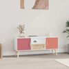 vidaXL TV Cabinet White, Red, Orange Engineered wood, Solid pinewood