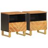 vidaXL Bedside Cabinet Set of 2 Brown and Black