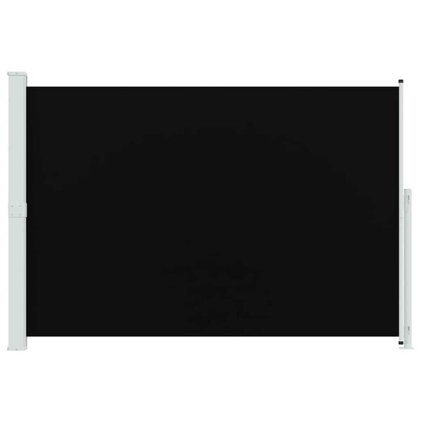 vidaXL Side Awning Black and Grey Polyester 78.7x118.1 in Retractable