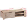 vidaXL TV Cabinet Brushed Acacia Solid Acacia Wood 55.1 in TV Cabinet