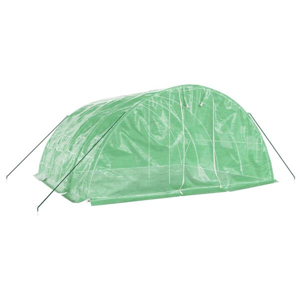 vidaXL Greenhouse Green PE (polyethylene), galvanized steel Large