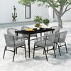 vidaXL Garden Dining Set Black Powder-coated Steel Large Seats Plenty