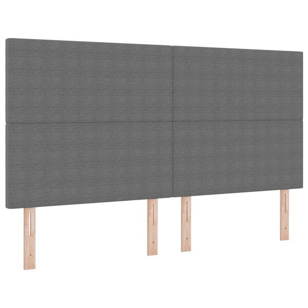 vidaXL LED Headboard with LED Strip Lights Light gray 70.9" fabric