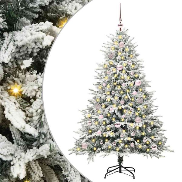 vidaXL Artificial Pre-lit Christmas Tree with Ball Set Green 59.1