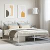 vidaXL Bed Frame White Powder-Coated Steel Double Bed Frame
