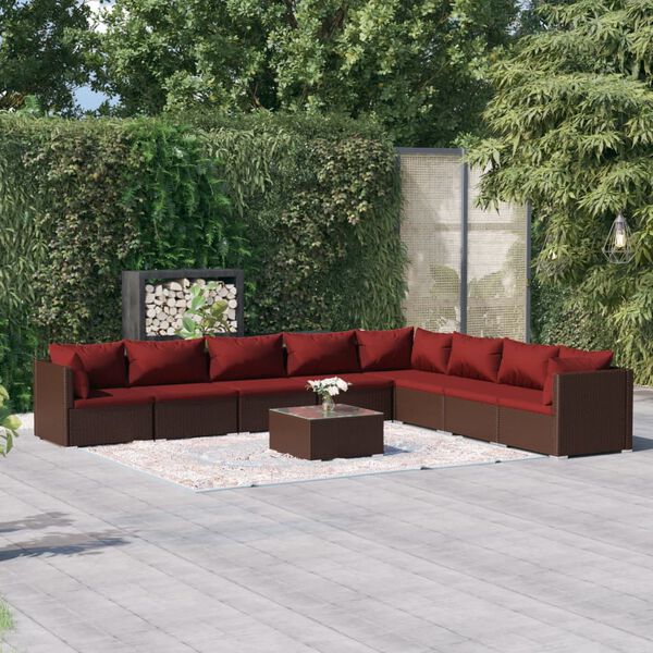 vidaXL Garden Lounge Set Brown