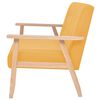 vidaXL Sofa Yellow Polyester, Wooden Frame Compact Sleek Sofa