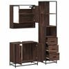 vidaXL Bathroom Furniture Set Brown Oak Engineered wood, Metal Medium