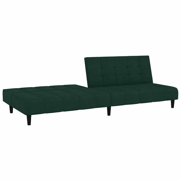 vidaXL Sofa Bed Dark Green Velvet (100% polyester), wood, plastic Compact
