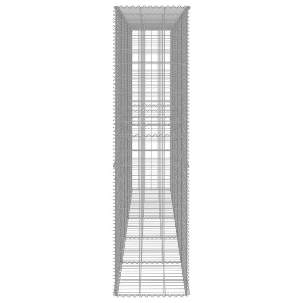 vidaXL Gabion Wall with Cover Galvanized Steel 118.1"x19.7"x78.7"