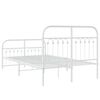 vidaXL Bed Frame White Steel Double Bed Frame Rectangular Modern