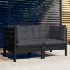 vidaXL 2-seater Garden Sofa Black and Anthracite
