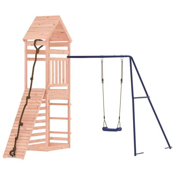 vidaXL Outdoor Playset Brown and Blue Solid Douglas Fir wood Large