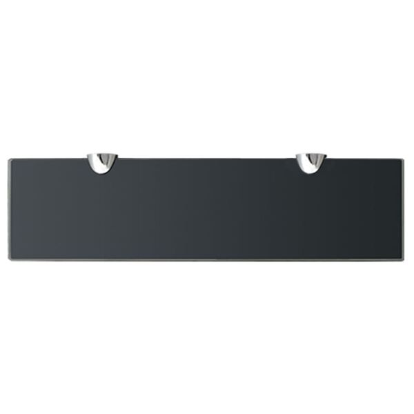 vidaXL Floating Shelf Set of 2 Black Tempered safety glass 15.7x3.9 in