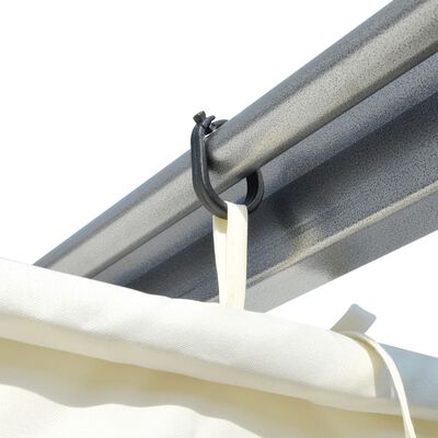 vidaXL Pergola with Retractable Roof Cream White Steel 9.8'x9.8'