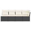 vidaXL Garden Sofa Black, Cream White