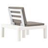 vidaXL Garden Lounge Chair Set of 2 White Plastic Medium Durable