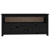vidaXL TV Cabinet Black Solid pine wood, metal
