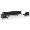 vidaXL Garden Lounge Set Dark Grey, Black