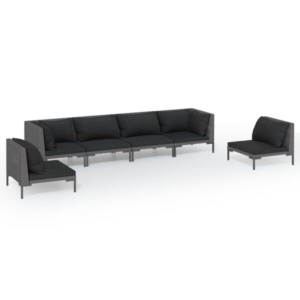 vidaXL Garden Lounge Set Dark Grey, Black