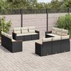 vidaXL Garden Sofa Set Black, Cream White