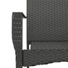 vidaXL Garden Chair Set of 2 Black Poly Rattan, Powder-Coated Steel
