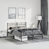 vidaXL Bed Frame Black Powder-Coated Steel Double Bed Frame