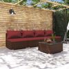 vidaXL Garden Lounge Set Brown and Cinnamon red