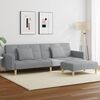 vidaXL Sofa Bed Light Grey Polyester, wood, plastic, foam 2-Seater