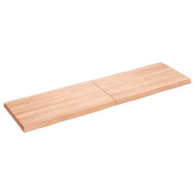 vidaXL Table Top Light Brown 55.1"x15.7"x(0.8"-1.6") Treated Solid Wood Live Edge