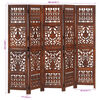vidaXL Hand Carved 5-Panel Room Divider Brown 78.7"x65" Solid Mango Wood