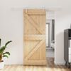 vidaXL Sliding Door with Hardware Set 33.5x82.7" Solid Wood Pine