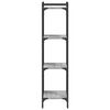 vidaXL Bookcase Grey Sonoma Engineered wood, Metal Tall Adjustable Feet