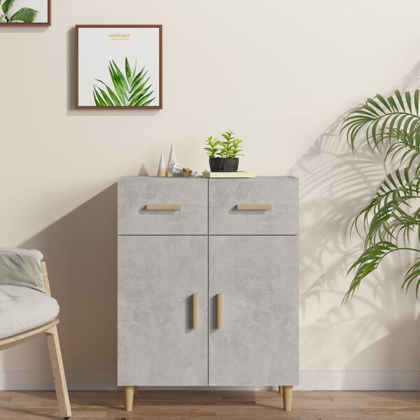 vidaXL Sideboard Concrete grey Engineered wood 27.4 in x 13.4 in x 35.0 in
