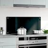 vidaXL Kitchen Backsplash Black 35.4"x15.7" Tempered Glass