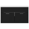 vidaXL Sink Cabinet With Basin Black Engineered wood, Ceramic Medium