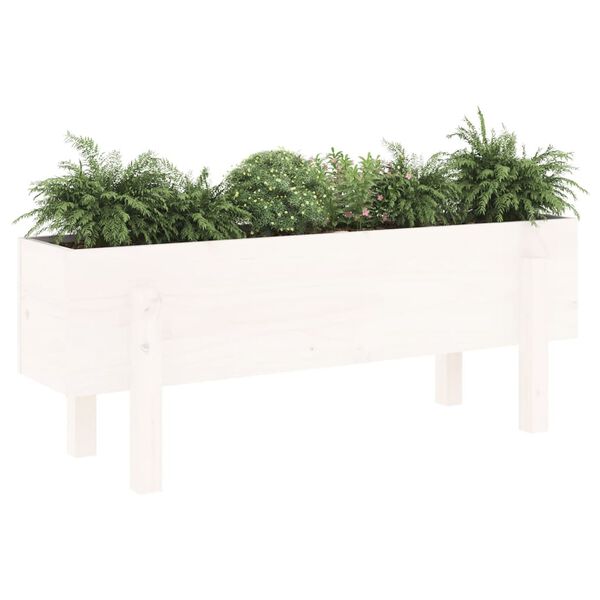 vidaXL Garden Raised Bed White 39.8"x11.8"x15" Solid Wood Pine