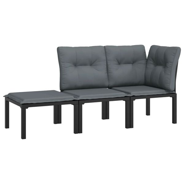 vidaXL Garden Lounge Set Black and Grey