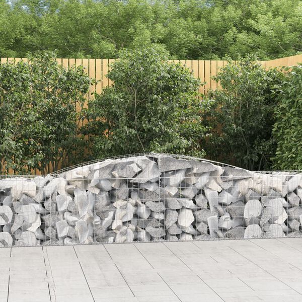 vidaXL Gabion Basket Set of 3 Silver Galvanized iron Large Durable