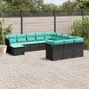 vidaXL Garden Sofa Set Black, Blue