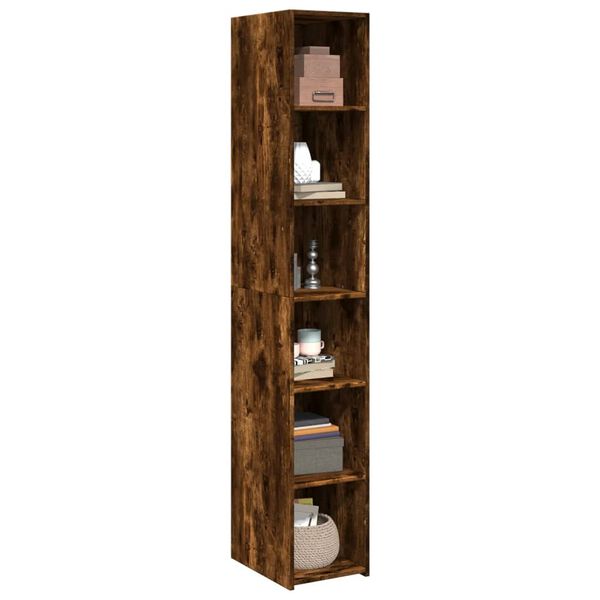 vidaXL Highboard Smoked oak Engineered wood Tall Highboard Rectangular