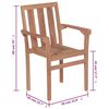 vidaXL Stackable Chair Set of 4 Warm Brown Fine sanded teak wood