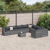 vidaXL Patio Sofa Set Gray PE rattan, powder-coated steel 10 Piece