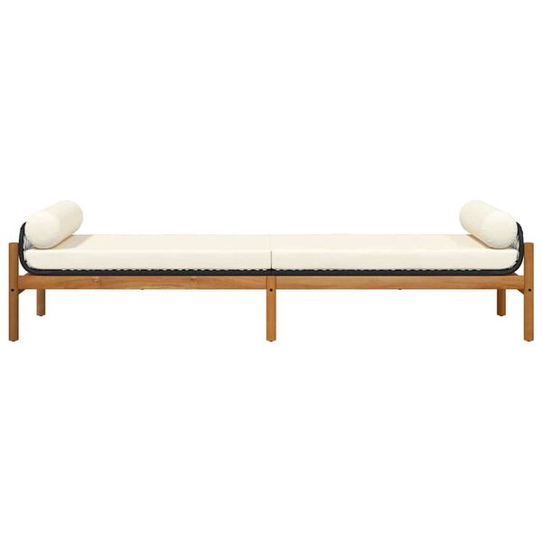 vidaXL Garden Bench Black and Cream