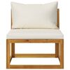 vidaXL Garden Lounge Set Cream Solid acacia wood, fabric (100% polyester)