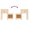 vidaXL Bedside Cabinet Set of 2 Pine Solid pine wood Standard